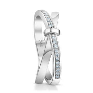 Jewelove™ Rings Designer Platinum Love Bands with Diamond JL PT 1067