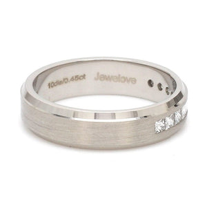 Jewelove™ Rings Designer Platinum Love Bands with Diamond JL PT 1067