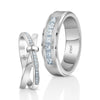 Jewelove™ Rings Designer Platinum Love Bands with Diamond JL PT 1067