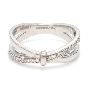 Jewelove™ Rings Designer Platinum Love Bands with Diamond JL PT 1067