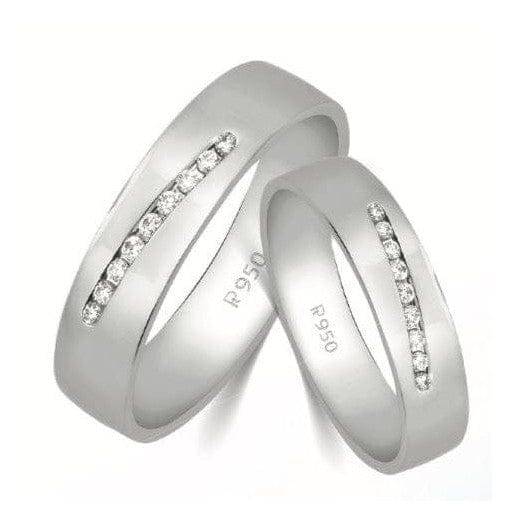 Jewelove™ Rings Designer Platinum Love Bands with Diamonds JL PT 597-A