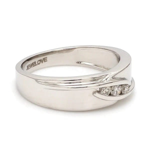 Jewelove™ Rings Designer Platinum Love Bands with Diamonds SJ PTO 152