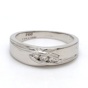 Jewelove™ Rings Designer Platinum Love Bands with Diamonds SJ PTO 152