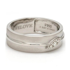 Jewelove™ Rings Designer Platinum Love Bands with Diamonds SJ PTO 238