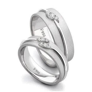 Jewelove™ Rings Designer Platinum Love Bands with Diamonds SJ PTO 238