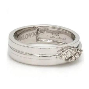 Jewelove™ Rings Designer Platinum Love Bands with Diamonds SJ PTO 238