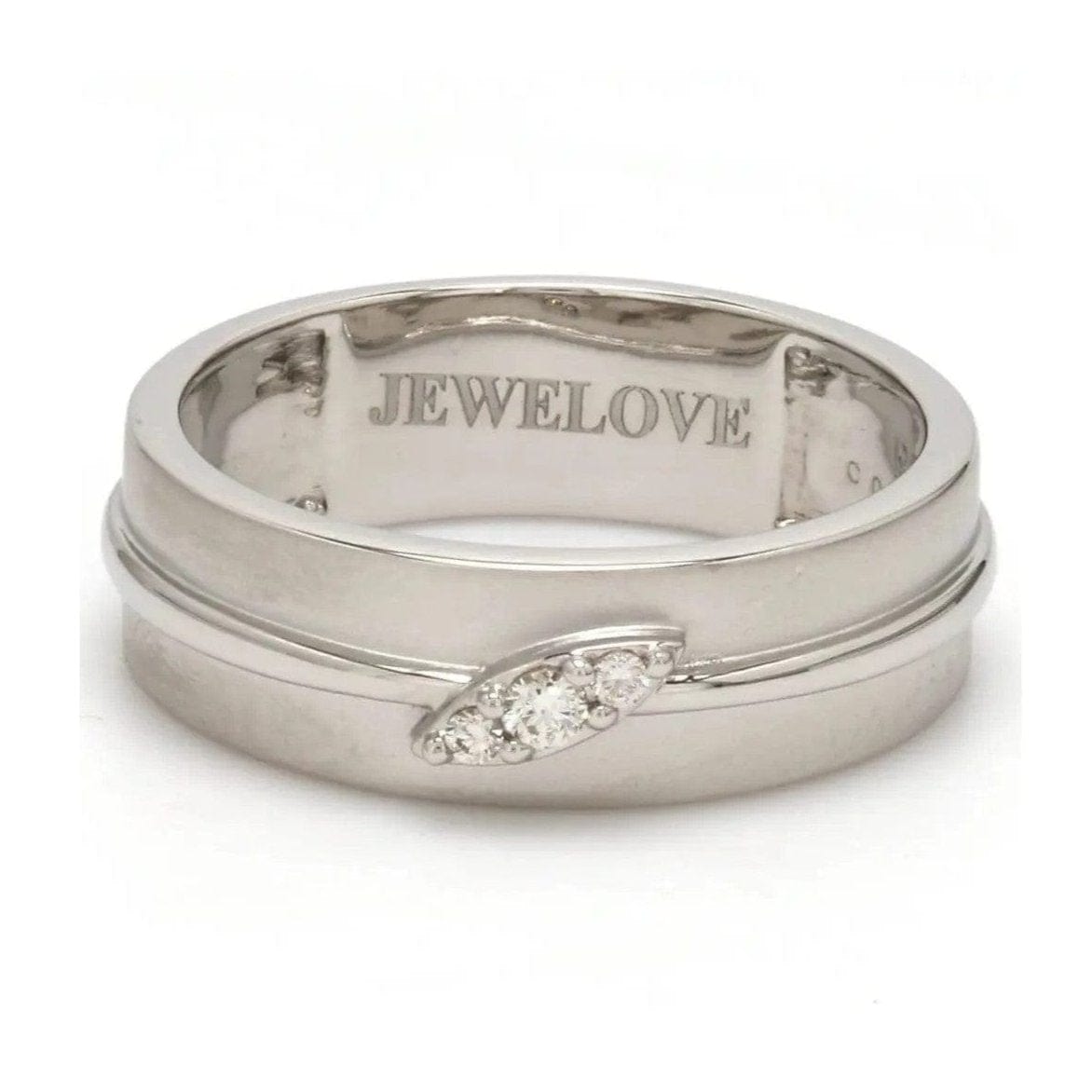 Jewelove™ Rings Designer Platinum Love Bands with Diamonds SJ PTO 238