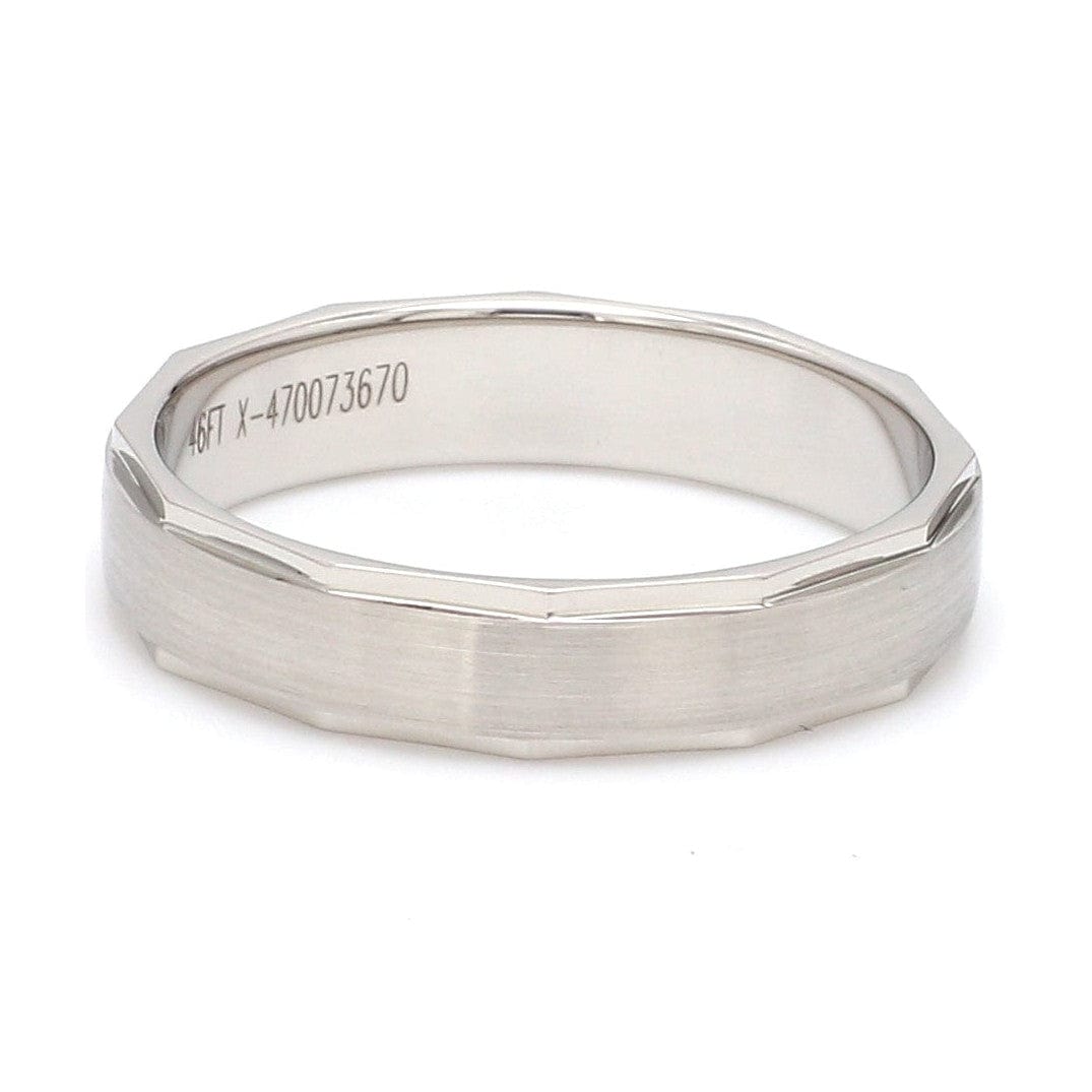 Jewelove™ Rings Men's Band only Designer Platinum Ring for Men with Cut Edges JL PT 682