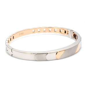 Jewelove™ Bangles & Bracelets Designer Platinum & Rose Gold Bracelet for Men JL PTB 1083