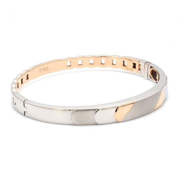 Jewelove™ Bangles & Bracelets Designer Platinum & Rose Gold Bracelet for Men JL PTB 1083