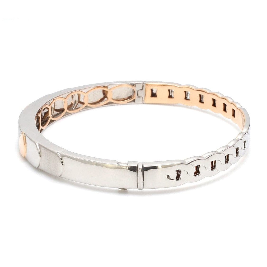 Jewelove™ Bangles & Bracelets Designer Platinum & Rose Gold Bracelet for Men JL PTB 1083