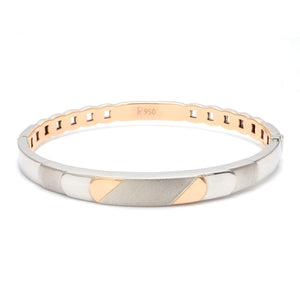 Jewelove™ Bangles & Bracelets Designer Platinum & Rose Gold Bracelet for Men JL PTB 1083