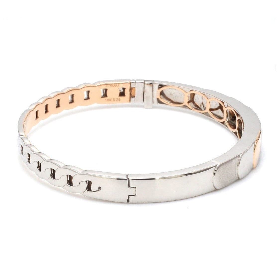 Jewelove™ Bangles & Bracelets Designer Platinum & Rose Gold Bracelet for Men JL PTB 1083