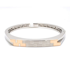 Jewelove™ Bangles & Bracelets Designer Platinum & Rose Gold Bracelet for Men JL PTB 1084