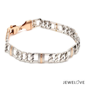 Jewelove™ Bangles & Bracelets Designer Platinum & Rose Gold Bracelet for Men JL PTB 750-R