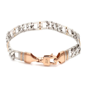 Jewelove™ Bangles & Bracelets Designer Platinum & Rose Gold Bracelet for Men JL PTB 750-R