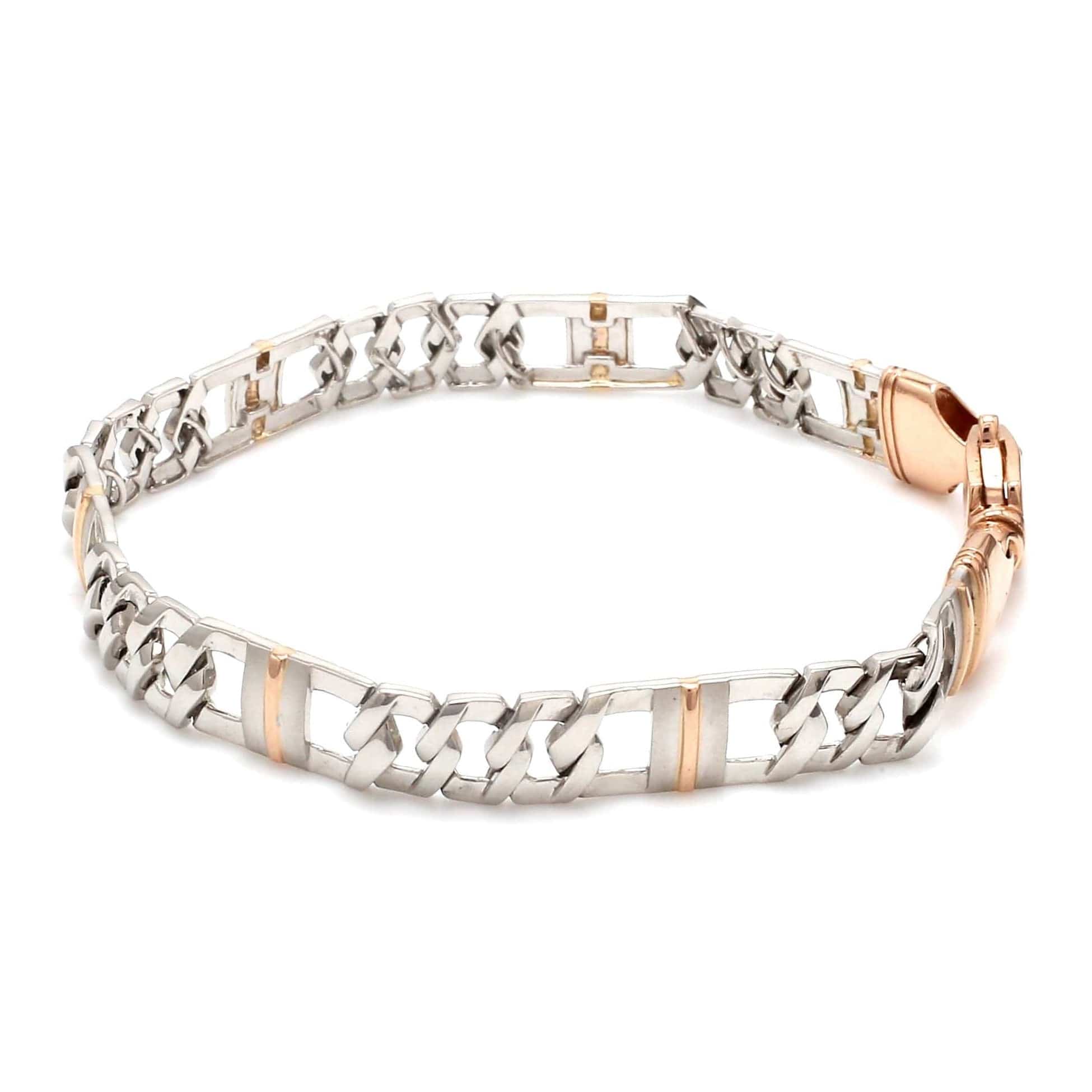 Jewelove™ Bangles & Bracelets Designer Platinum & Rose Gold Bracelet for Men JL PTB 750-R