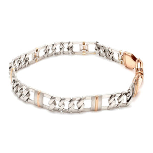 Jewelove™ Bangles & Bracelets Designer Platinum & Rose Gold Bracelet for Men JL PTB 750-R