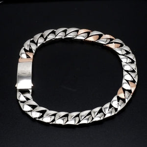 Jewelove™ Bangles & Bracelets Designer Platinum & Rose Gold Bracelet for Men JL PTB 752