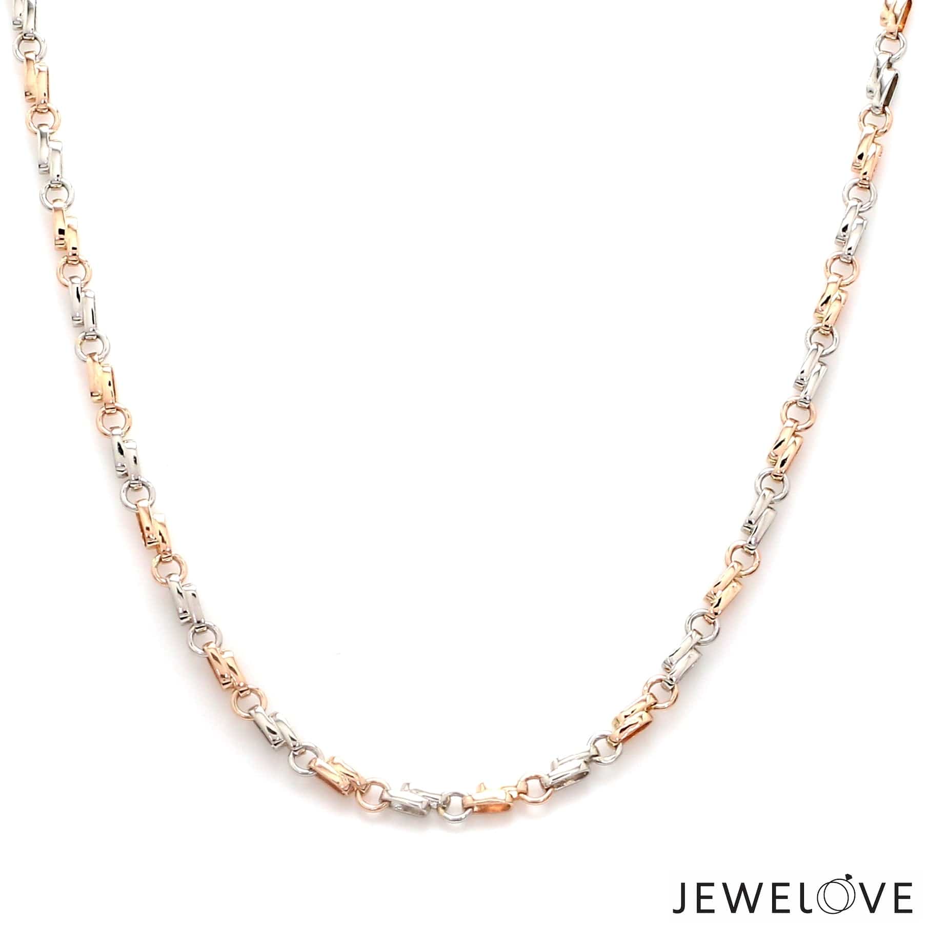 Jewelove™ Chains Designer Platinum Rose Gold Chain with Alternate Links JL PT CH 782