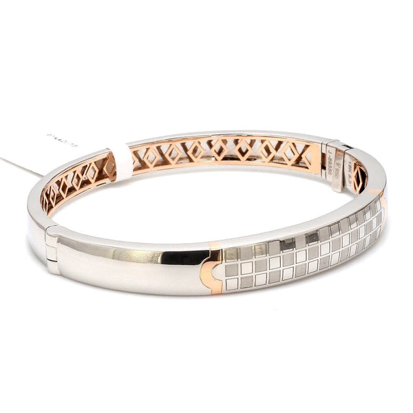 Jewelove™ Bangles & Bracelets Designer Platinum & Rose Gold Chess Bracelet for Men JL PTB 1082