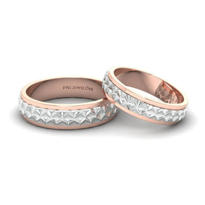 Jewelove™ Rings Designer Platinum & Rose Gold Couple Rings JL PT 1113