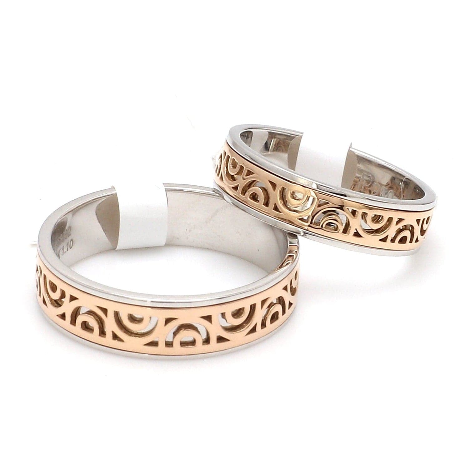 Jewelove™ Rings Designer Platinum & Rose Gold Couple Rings JL PT 1115