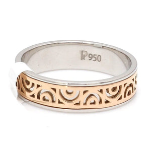 Jewelove™ Rings Designer Platinum & Rose Gold Couple Rings JL PT 1115