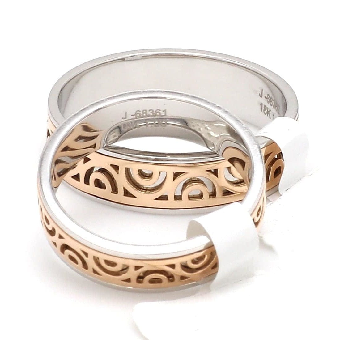 Jewelove™ Rings Designer Platinum & Rose Gold Couple Rings JL PT 1115