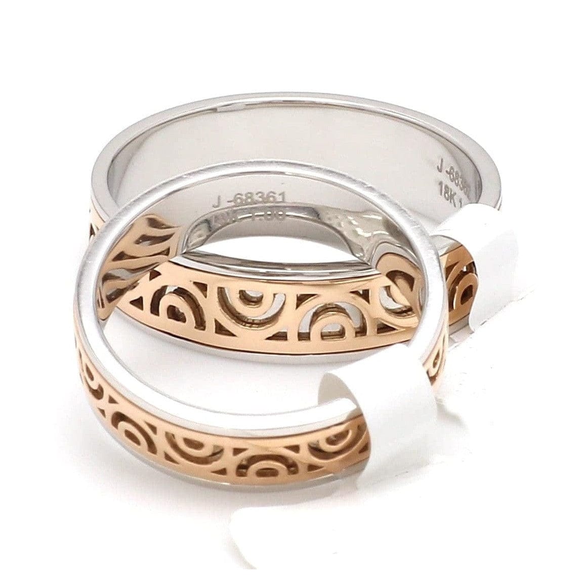 Jewelove™ Rings Designer Platinum & Rose Gold Couple Rings JL PT 1115