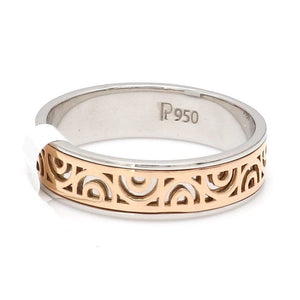 Jewelove™ Rings Designer Platinum & Rose Gold Couple Rings JL PT 1115