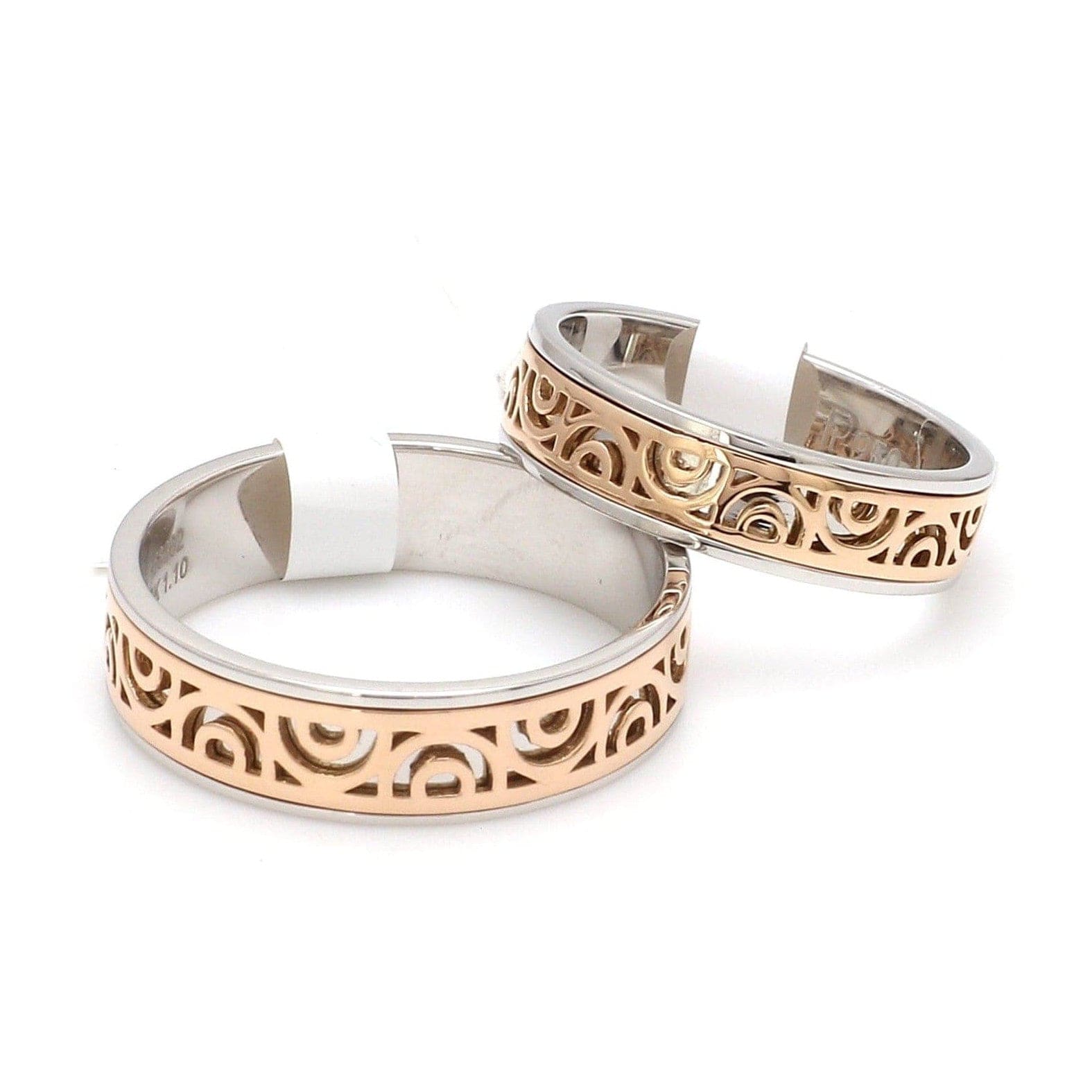 Jewelove™ Rings Designer Platinum & Rose Gold Couple Rings JL PT 1115