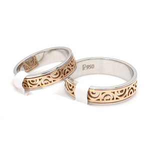 Jewelove™ Rings Designer Platinum & Rose Gold Couple Rings JL PT 1115