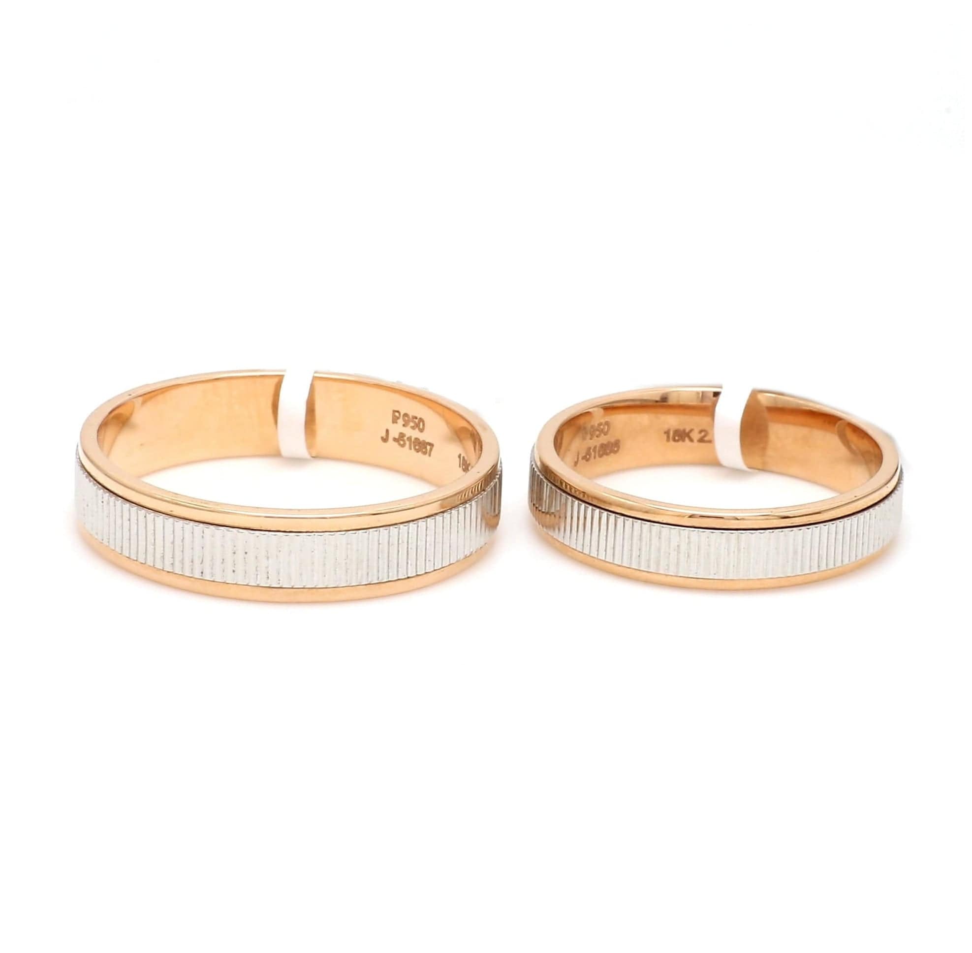 Jewelove™ Rings Both Designer Platinum & Rose Gold Couple Rings JL PT 1136