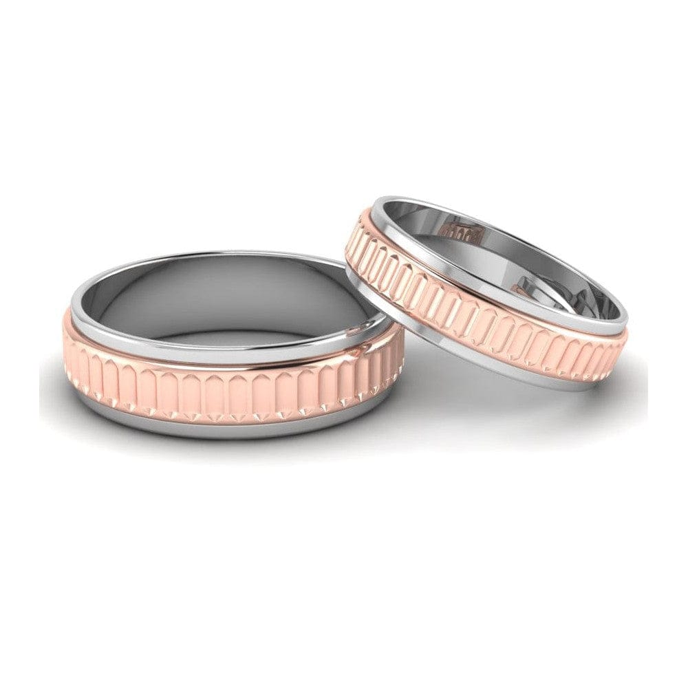 Jewelove™ Rings Designer Platinum & Rose Gold Couple Rings JL PT 638