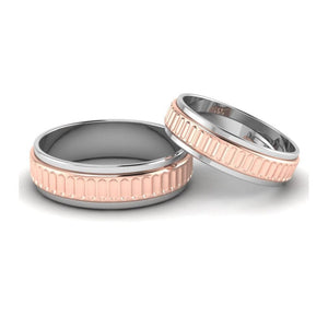 Jewelove™ Rings Designer Platinum & Rose Gold Couple Rings JL PT 638