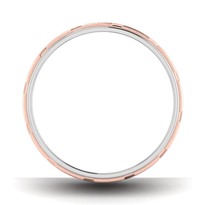 Jewelove™ Rings Designer Platinum & Rose Gold Couple Rings with Slanting Grooves JL PT 639