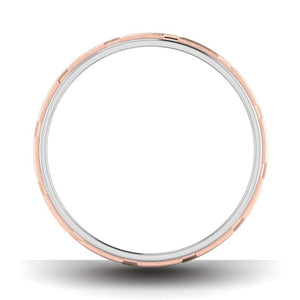 Jewelove™ Rings Designer Platinum & Rose Gold Couple Rings with Slanting Grooves JL PT 639