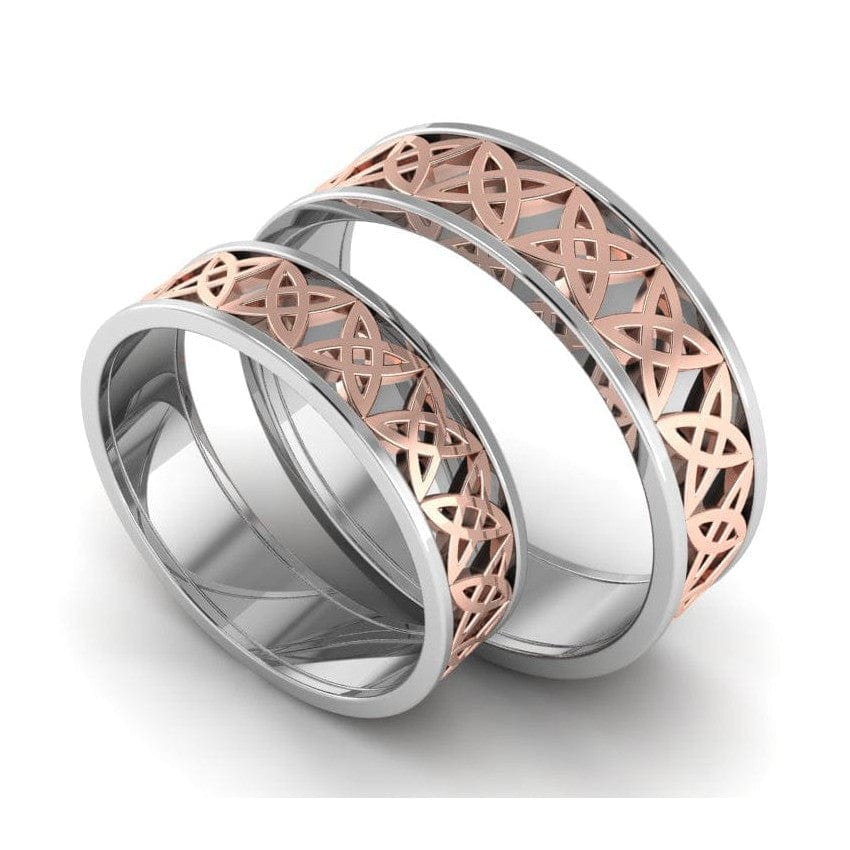 Jewelove™ Rings Designer Platinum & Rose Gold Fusion Couple Rings JL PT 645