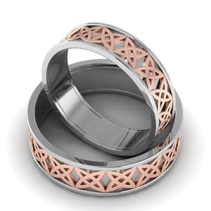 Jewelove™ Rings Designer Platinum & Rose Gold Fusion Couple Rings JL PT 645