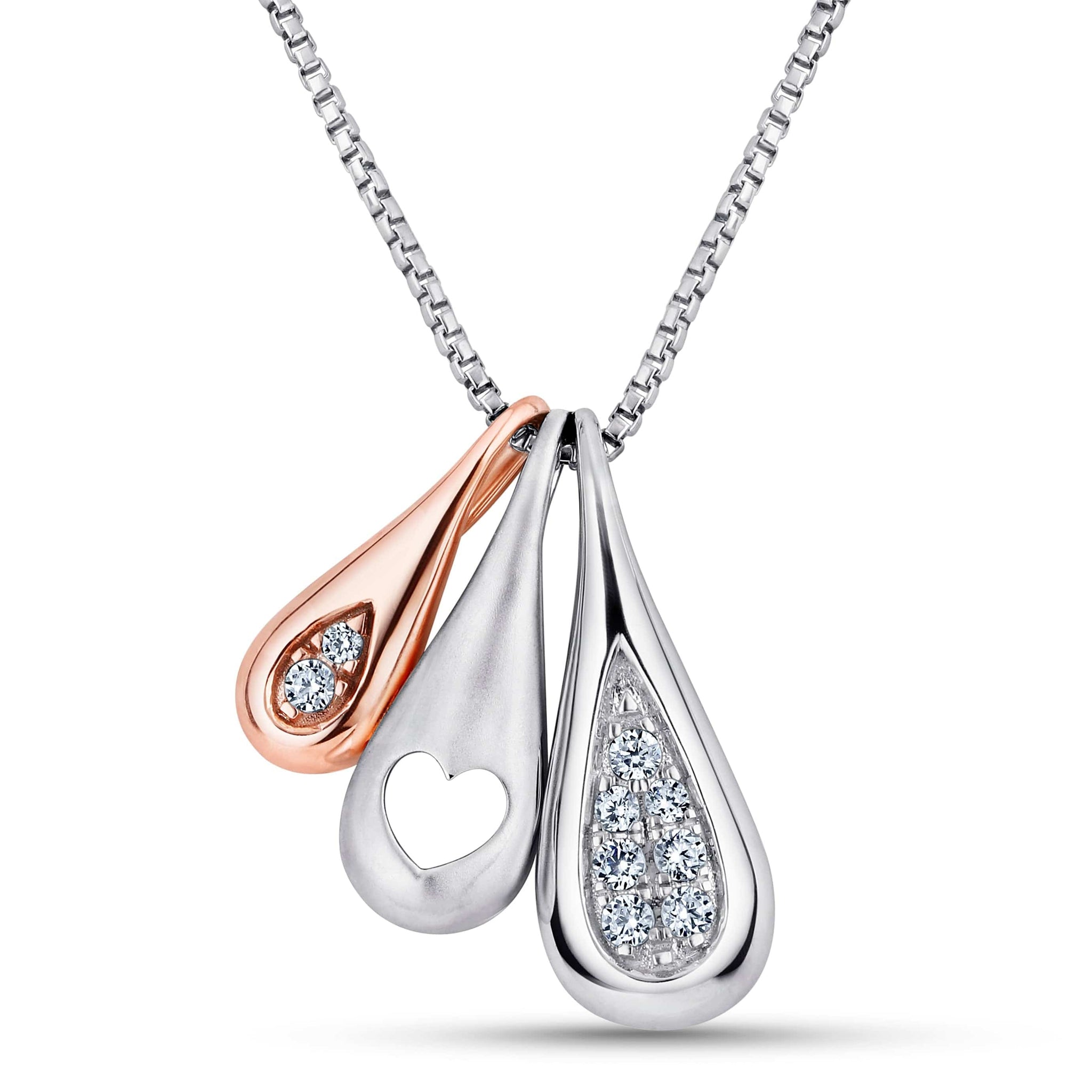 Jewelove™ Pendants SI IJ Designer Platinum & Rose Gold Pendant with Diamonds JL PT P 226