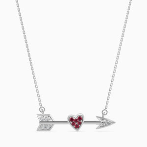 Jewelove™ Pendants SI IJ Designer Platinum Ruby Pendant with Diamond for Women JL PT P 18010