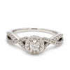 Jewelove™ Rings Designer Platinum Solitaire Ring with Halo & Designer Shank JL PT 677