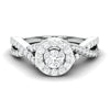 Jewelove™ Rings Designer Platinum Solitaire Ring with Halo & Designer Shank JL PT 677