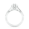 Jewelove™ Rings Designer Platinum Solitaire Ring with Halo & Designer Shank JL PT 677