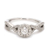 Jewelove™ Rings Designer Platinum Solitaire Ring with Halo & Designer Shank JL PT 677