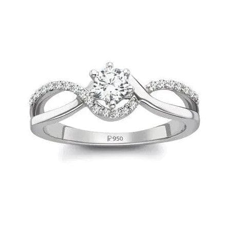 Jewelove™ Rings Designer Platinum Solitaire Setting for Engagement Ring for Women SJ PTO 205-M