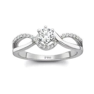 Jewelove™ Rings Designer Platinum Solitaire Setting for Engagement Ring for Women SJ PTO 205-M