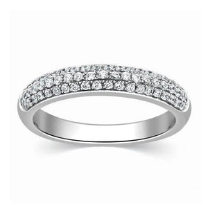 Jewelove™ Rings Designer Platinum Wedding Band with Diamonds for Women SJ PTO 317