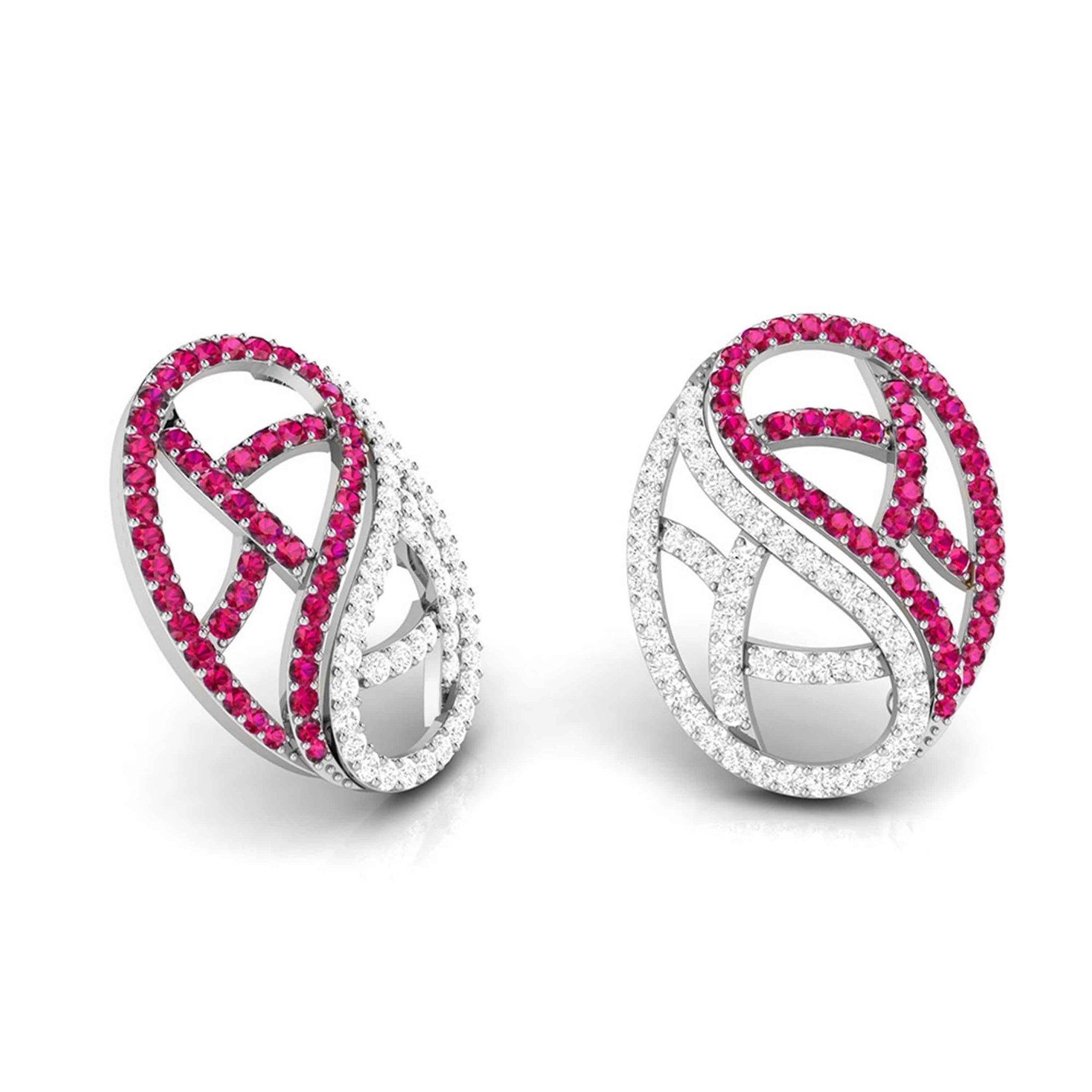 Jewelove™ Earrings Designer Platinum with Diamond Earrings for Women JL PT E NL8526